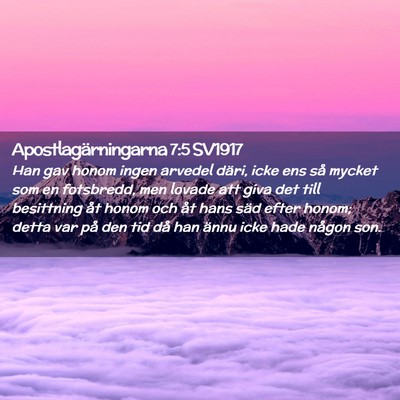 Picture 02 - Apostlagärningarna 7:5 SV1917 - Han gav honom ingen arvedel däri, icke ens så - Bible Verse Picture