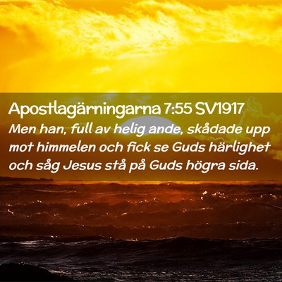 Picture 02 - Apostlagärningarna 7:55 SV1917 - Men han, full av helig ande, skådade upp mot - Bible Verse Picture