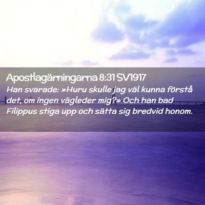 Picture 02 - Apostlagärningarna 8:31 SV1917 - Han svarade: »Huru skulle jag väl kunna - Bible Verse Picture