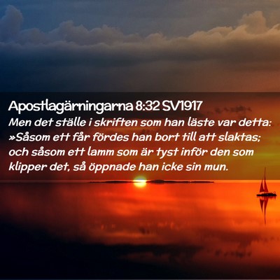 Picture 02 - Apostlagärningarna 8:32 SV1917 - Men det ställe i skriften som han läste var - Bible Verse Picture