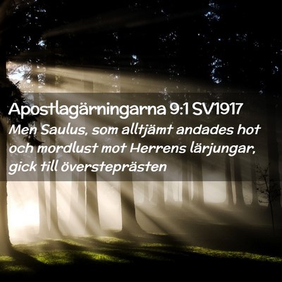 Picture 02 - Apostlagärningarna 9:1 SV1917 - Men Saulus, som alltjämt andades hot och - Bible Verse Picture