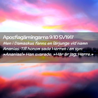 Picture 02 - Apostlagärningarna 9:10 SV1917 - Men i Damaskus fanns en lärjunge vid namn - Bible Verse Picture