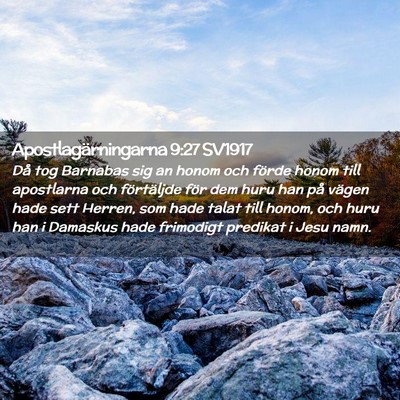 Picture 02 - Apostlagärningarna 9:27 SV1917 - Då tog Barnabas sig an honom och förde honom - Bible Verse Picture