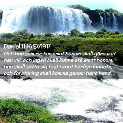 Picture 02 - Daniel 11:16 SV1917 - Och han som rycker emot honom skall göra vad han - Bible Verse Picture