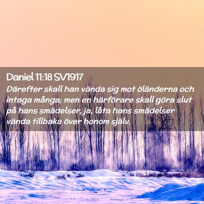 Picture 02 - Daniel 11:18 SV1917 - Därefter skall han vända sig mot öländerna - Bible Verse Picture