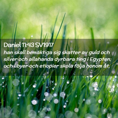 Picture 02 - Daniel 11:43 SV1917 - han skall bemäktiga sig skatter av guld och - Bible Verse Picture