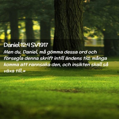 Picture 02 - Daniel 12:4 SV1917 - Men du, Daniel, må gömma dessa ord och - Bible Verse Picture