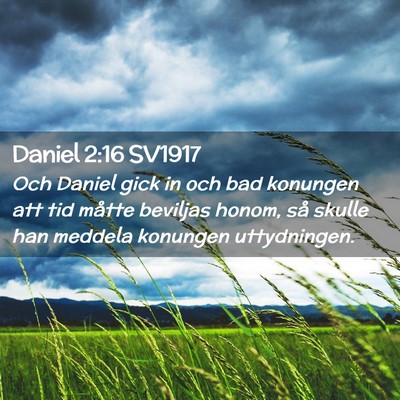 Picture 02 - Daniel 2:16 SV1917 - Och Daniel gick in och bad konungen att tid - Bible Verse Picture