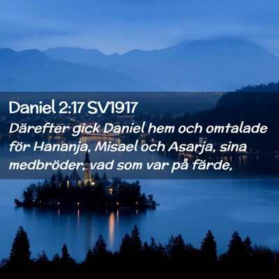 Picture 02 - Daniel 2:17 SV1917 - Därefter gick Daniel hem och omtalade för - Bible Verse Picture
