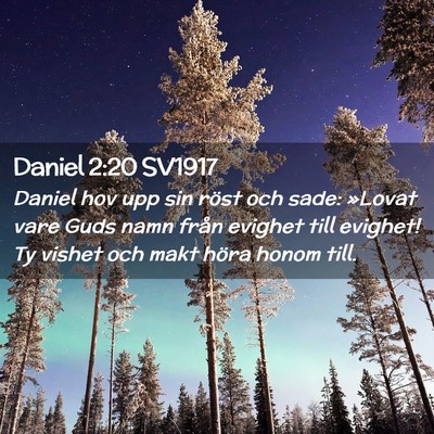 Picture 02 - Daniel 2:20 SV1917 - Daniel hov upp sin röst och sade: »Lovat vare - Bible Verse Picture