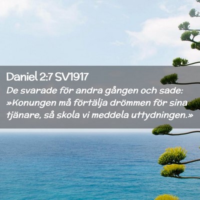 Picture 02 - Daniel 2:7 SV1917 - De svarade för andra gången och sade: - Bible Verse Picture