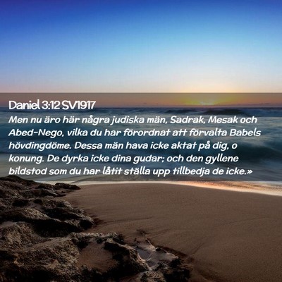 Picture 02 - Daniel 3:12 SV1917 - Men nu äro här några judiska män, Sadrak, - Bible Verse Picture