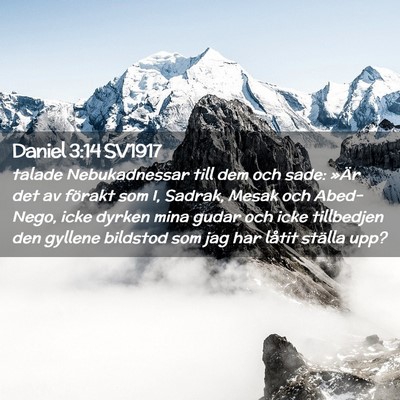 Picture 02 - Daniel 3:14 SV1917 - talade Nebukadnessar till dem och sade: »Är det - Bible Verse Picture