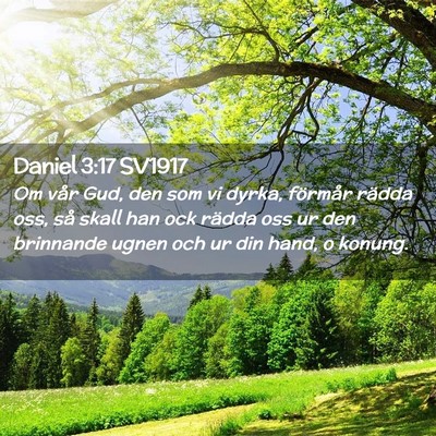 Picture 02 - Daniel 3:17 SV1917 - Om vår Gud, den som vi dyrka, förmår rädda - Bible Verse Picture