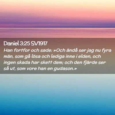 Picture 02 - Daniel 3:25 SV1917 - Han fortfor och sade: »Och ändå ser jag nu - Bible Verse Picture