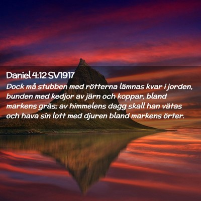 Picture 02 - Daniel 4:12 SV1917 - Dock må stubben med rötterna lämnas kvar i - Bible Verse Picture