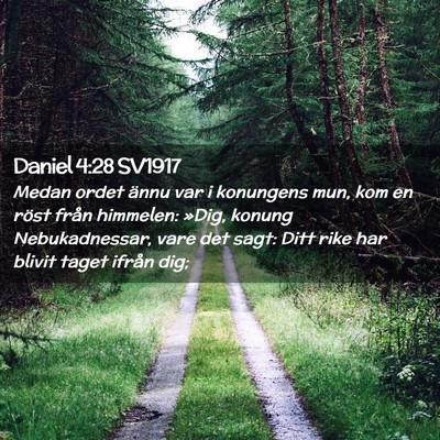 Picture 02 - Daniel 4:28 SV1917 - Medan ordet ännu var i konungens mun, kom en - Bible Verse Picture