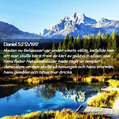 Picture 02 - Daniel 5:2 SV1917 - Medan nu Belsassar var under vinets välde, - Bible Verse Picture