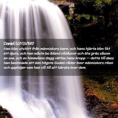 Picture 02 - Daniel 5:21 SV1917 - Han blev utstött från människors barn, och - Bible Verse Picture