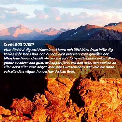 Picture 02 - Daniel 5:23 SV1917 - utan förhävt dig mot himmelens Herre och låtit - Bible Verse Picture