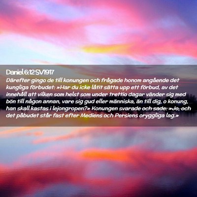 Picture 02 - Daniel 6:12 SV1917 - Därefter gingo de till konungen och frågade - Bible Verse Picture