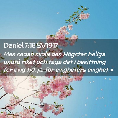 Picture 02 - Daniel 7:18 SV1917 - Men sedan skola den Högstes heliga undfå riket - Bible Verse Picture