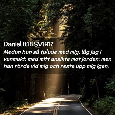 Picture 02 - Daniel 8:18 SV1917 - Medan han så talade med mig, låg jag i vanmakt, - Bible Verse Picture
