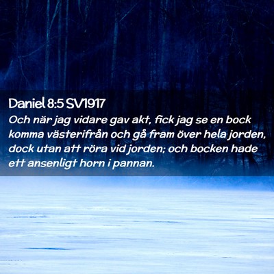 Picture 02 - Daniel 8:5 SV1917 - Och när jag vidare gav akt, fick jag se en bock - Bible Verse Picture