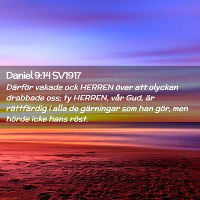 Picture 02 - Daniel 9:14 SV1917 - Därför vakade ock HERREN över att olyckan - Bible Verse Picture