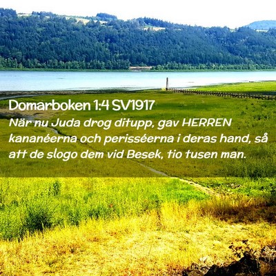 Picture 02 - Domarboken 1:4 SV1917 - När nu Juda drog ditupp, gav HERREN kananéerna - Bible Verse Picture