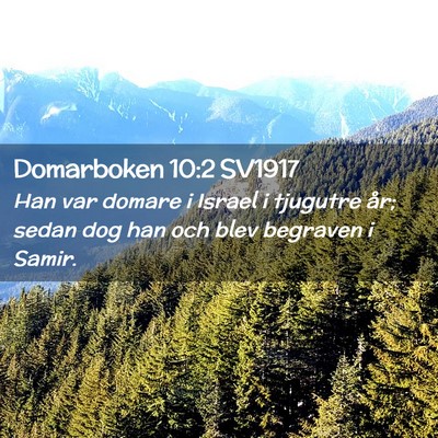 Picture 02 - Domarboken 10:2 SV1917 - Han var domare i Israel i tjugutre år; sedan dog - Bible Verse Picture