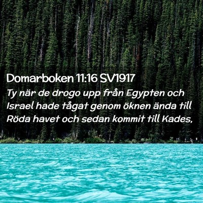 Picture 02 - Domarboken 11:16 SV1917 - Ty när de drogo upp från Egypten och Israel - Bible Verse Picture