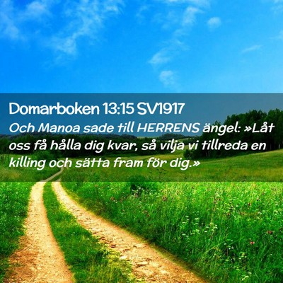 Picture 02 - Domarboken 13:15 SV1917 - Och Manoa sade till HERRENS ängel: »Låt oss - Bible Verse Picture