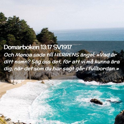 Picture 02 - Domarboken 13:17 SV1917 - Och Manoa sade till HERRENS ängel: »Vad är - Bible Verse Picture