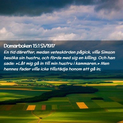 Picture 02 - Domarboken 15:1 SV1917 - En tid därefter, medan veteskörden pågick, - Bible Verse Picture