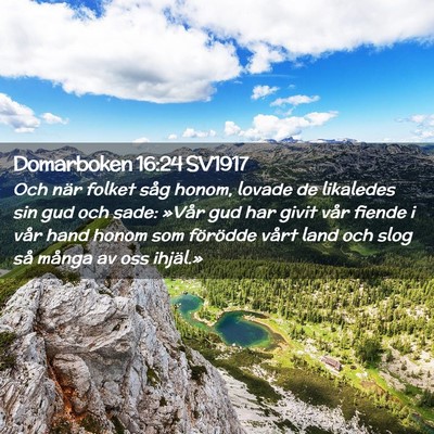 Picture 02 - Domarboken 16:24 SV1917 - Och när folket såg honom, lovade de likaledes - Bible Verse Picture