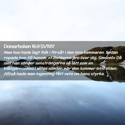 Picture 02 - Domarboken 16:9 SV1917 - Men hon hade lagt folk i försåt i den inre - Bible Verse Picture
