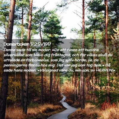 Picture 02 - Domarboken 17:2 SV1917 - Denne sade till sin moder: »De ett tusen ett - Bible Verse Picture