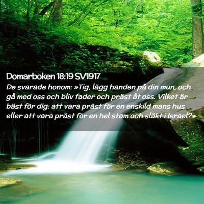 Picture 02 - Domarboken 18:19 SV1917 - De svarade honom: »Tig, lägg handen på din - Bible Verse Picture