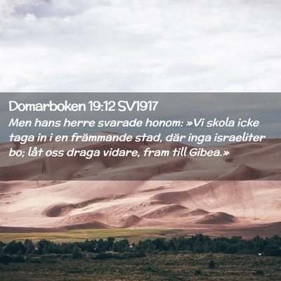 Picture 02 - Domarboken 19:12 SV1917 - Men hans herre svarade honom: »Vi skola icke - Bible Verse Picture