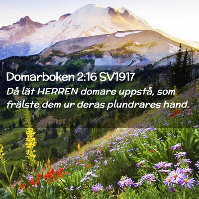 Picture 02 - Domarboken 2:16 SV1917 - Då lät HERREN domare uppstå, som frälste dem - Bible Verse Picture