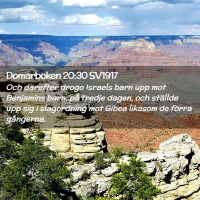 Picture 02 - Domarboken 20:30 SV1917 - Och därefter drogo Israels barn upp mot - Bible Verse Picture