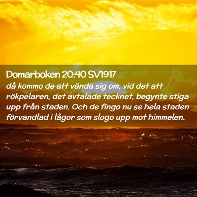 Picture 02 - Domarboken 20:40 SV1917 - då kommo de att vända sig om, vid det att - Bible Verse Picture