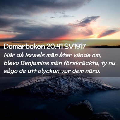 Picture 02 - Domarboken 20:41 SV1917 - När då Israels män åter vände om, blevo - Bible Verse Picture