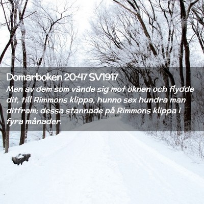 Picture 02 - Domarboken 20:47 SV1917 - Men av dem som vände sig mot öknen och flydde - Bible Verse Picture