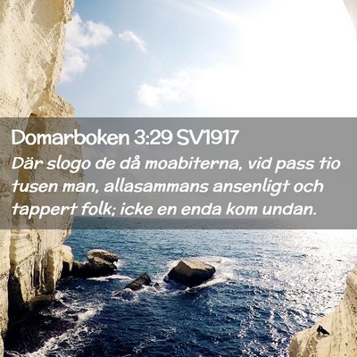 Picture 02 - Domarboken 3:29 SV1917 - Där slogo de då moabiterna, vid pass tio tusen - Bible Verse Picture