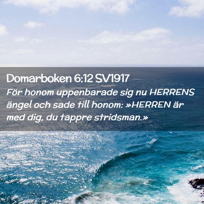 Picture 02 - Domarboken 6:12 SV1917 - För honom uppenbarade sig nu HERRENS ängel och - Bible Verse Picture