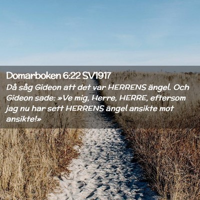 Picture 02 - Domarboken 6:22 SV1917 - Då såg Gideon att det var HERRENS ängel. Och - Bible Verse Picture