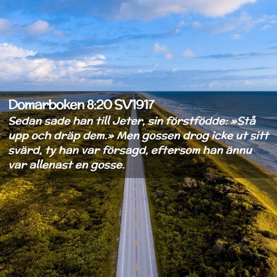 Picture 02 - Domarboken 8:20 SV1917 - Sedan sade han till Jeter, sin förstfödde: - Bible Verse Picture