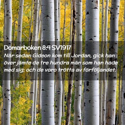 Picture 02 - Domarboken 8:4 SV1917 - När sedan Gideon kom till Jordan, gick han över - Bible Verse Picture
